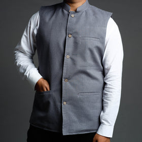 Buy Running Stitch Pure Cotton Men Nehru Jacket 13 Online at iTokri.com