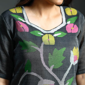 Jamdani Kurta with Palazzo & Dupatta Set