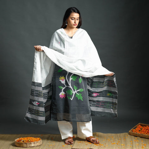 Jamdani Kurta with Palazzo & Dupatta Set