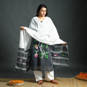 Jamdani Kurta with Palazzo & Dupatta Set