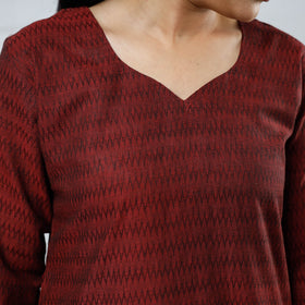 Buy Cotton Straight Jacquard Kurta for Women