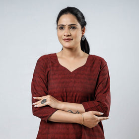 Buy Cotton Straight Jacquard Kurta for Women