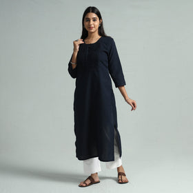 Buy Jhiri Handloom Cotton Pintuck Long Kurta Online l iTokri.com