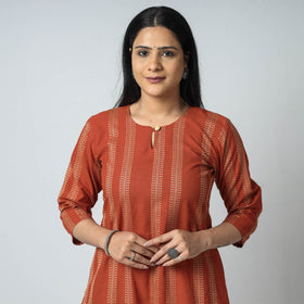 Buy Jacquard Cotton Long Kurta for Women