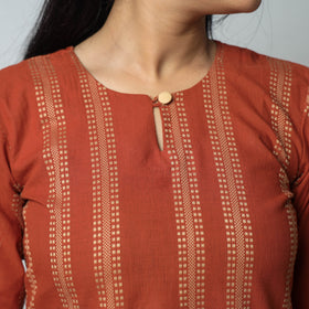 Buy Jacquard Cotton Long Kurta for Women