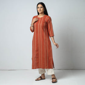Buy Jacquard Cotton Long Kurta for Women