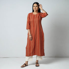 Buy Jacquard Cotton Long Kurta for Women