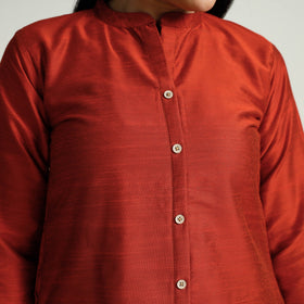  Plain Silk Long Kurta for Women