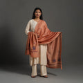 Dark peach - hand embroidered chanderi silk handloom