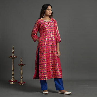  Elegant Banarasi Brocade Silk Kurta with Pant Set 