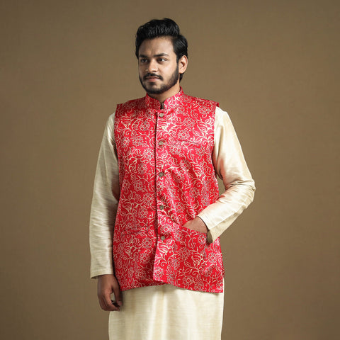 silk nehru jacket