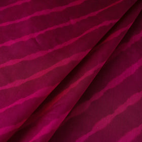 Dark Pink Handloom Chanderi Silk Tie-Dye Leheriya Fabric
