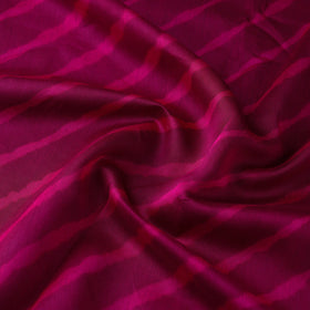 Dark Pink Handloom Chanderi Silk Tie-Dye Leheriya Fabric