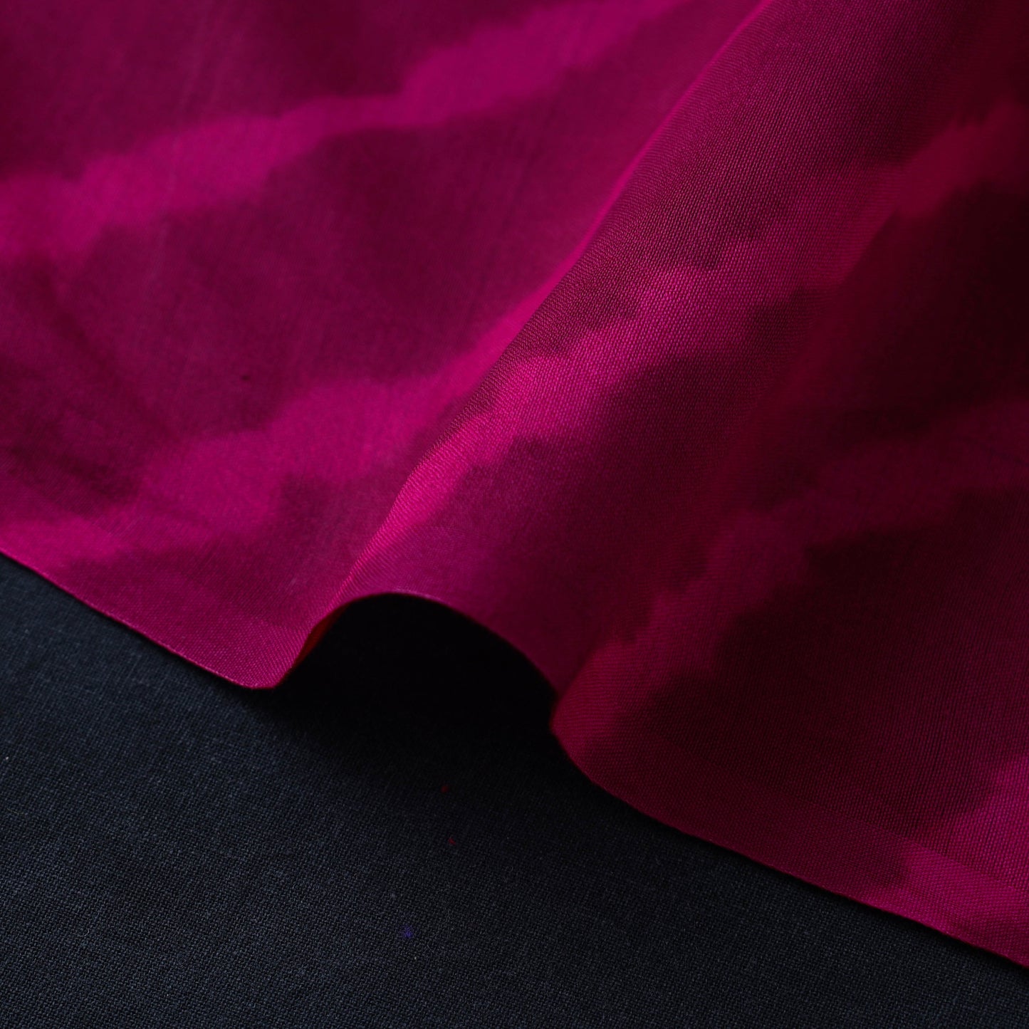 Dark Pink Handloom Chanderi Silk Tie-Dye Leheriya Fabric