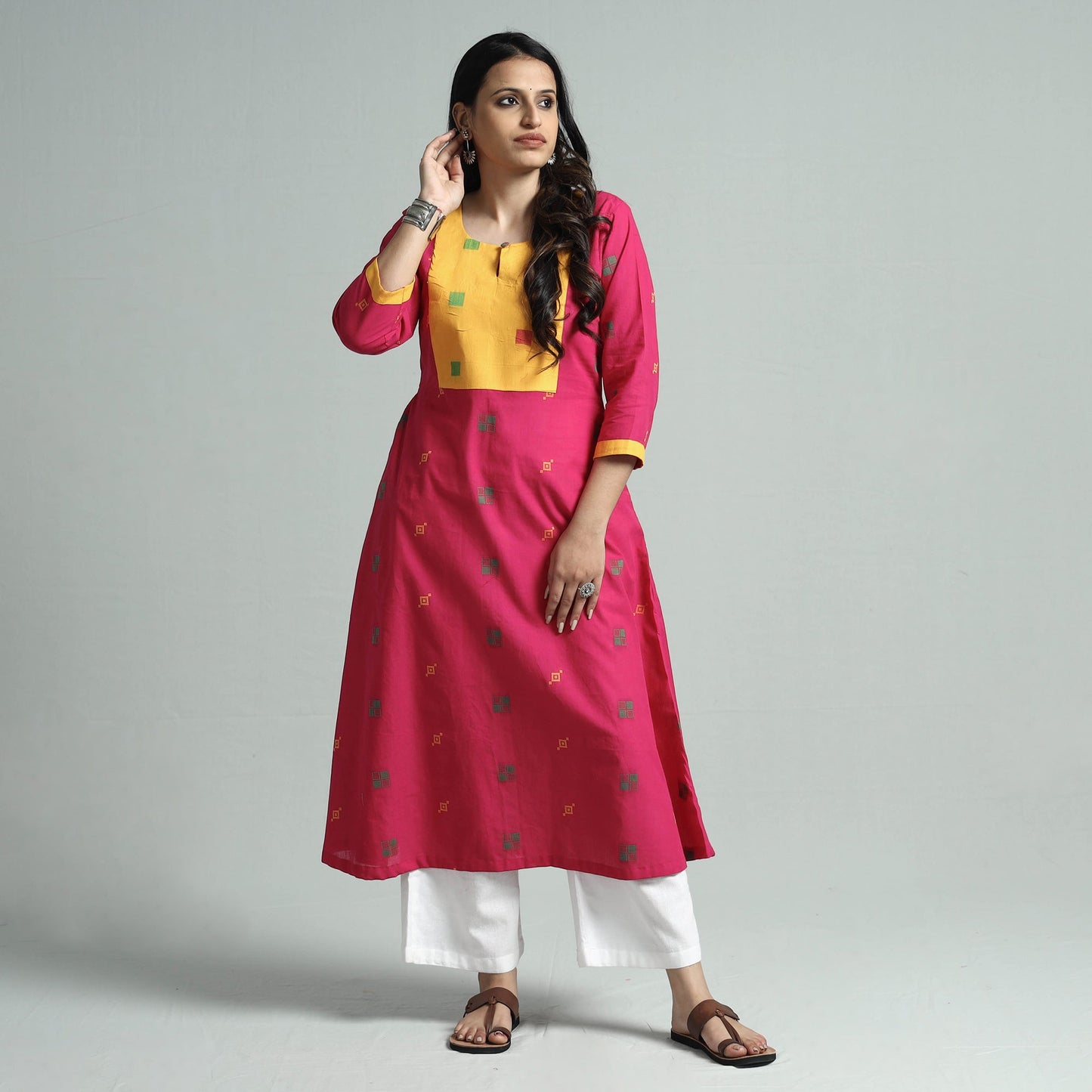 jacquard kurta