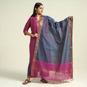 Dark pink - mangalagiri handloom cotton kurta with palazzo