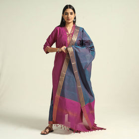 Dark pink - mangalagiri handloom cotton kurta with palazzo