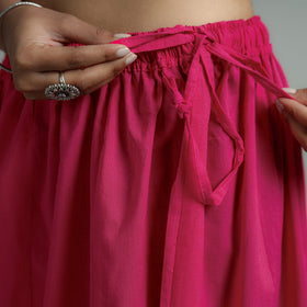 Buy Dark Pink Plain Dyed Cotton Flared Palazzo | iTokri