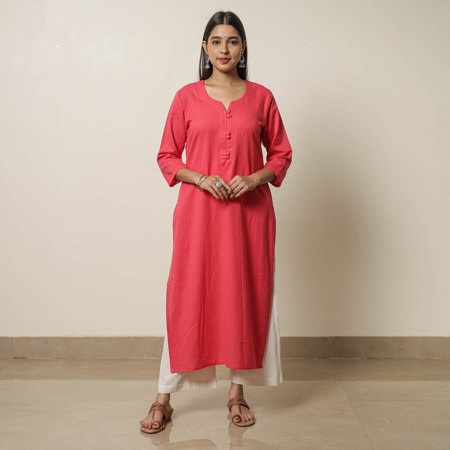  Plain Flex Cotton Straight Kurta 14 Online at iTokri.com