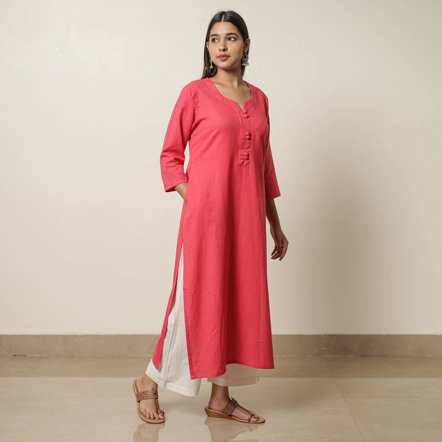  Plain Flex Cotton Straight Kurta 14 Online at iTokri.com