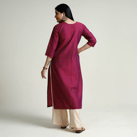 Buy Plain Silk Pintuck Long Kurta Online at iTokri.com