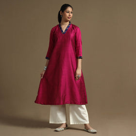  Plain Solid Slub Silk kurta