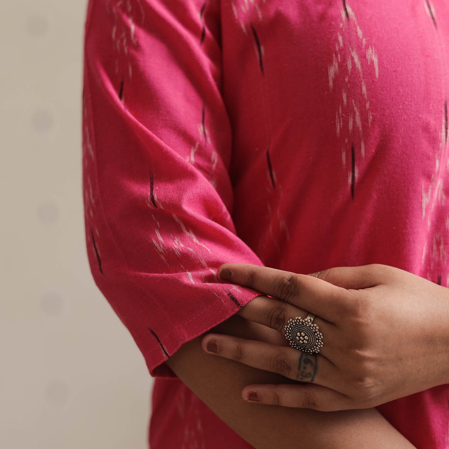 Buy Pochampally Ikat Weave Cotton Long Kurta Online at iTokri.com