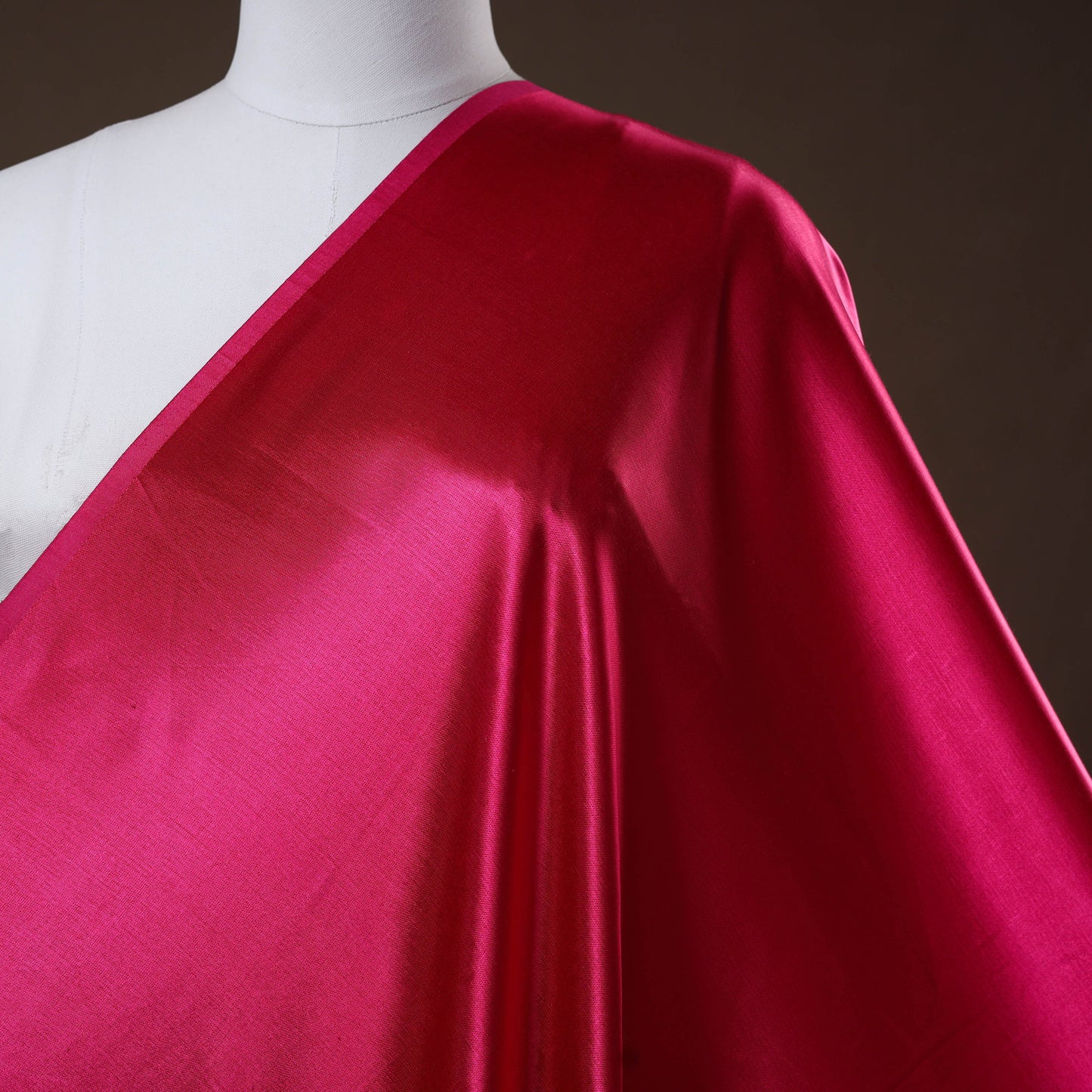 Dark pink - pure mashru silk plain fabric (width - 46 in)