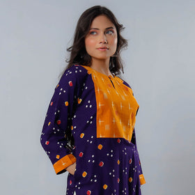 Buy Bandhani Tie-dye Cotton Long Straight Kurta for Women