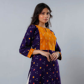 Buy Bandhani Tie-dye Cotton Long Straight Kurta for Women