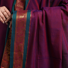 Dark purple - dharwad cotton kurta with palazzo & dupatta