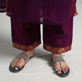 Dark purple - dharwad cotton kurta with palazzo & dupatta