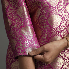 Dark purple - elegant banarasi brocade silk kurta with pant