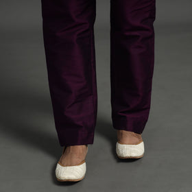 Dark purple - elegant banarasi brocade silk kurta with pant