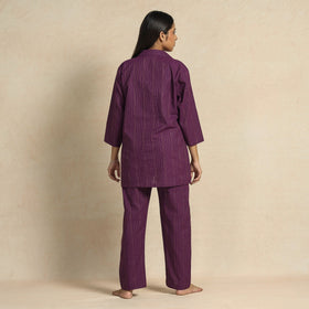 Buy Jacquard Cotton Top & Pyjama Night Suit Set Online at iTokri.com