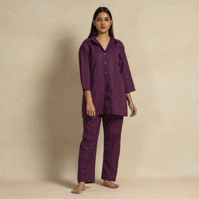 Buy Jacquard Cotton Top & Pyjama Night Suit Set Online at iTokri.com