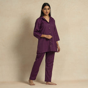 Buy Jacquard Cotton Top & Pyjama Night Suit Set Online at iTokri.com