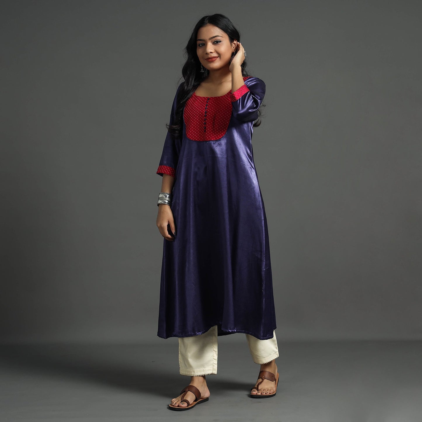 plain silk kurta