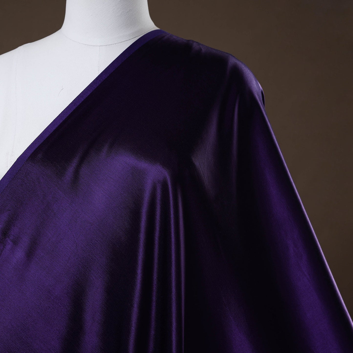 Dark purple - pure mashru silk plain fabric (width - 46 in)