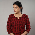 Buy Block Print Cotton Straight Bagh Kurta For Women