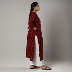 Buy Block Print Cotton Straight Bagh Kurta For Women