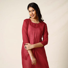  Mulmalai Cotton Plain Dyed Long Kurta 30 