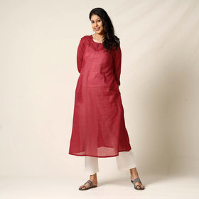  Mulmalai Cotton Plain Dyed Long Kurta 30 