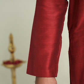 Buy Plain Dyed Slub Silk Men Long Kurta Online at iTokri.com