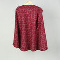 Dark Red Wrap Around Cotton Pochampally Ikat Skirt 