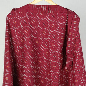 Dark Red Wrap Around Cotton Pochampally Ikat Skirt 