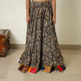 Multicolor - hand printed cotton long bagru skirt 02