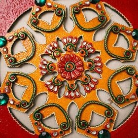 Decor handpainted wooden rangoli 60 - handcrafted