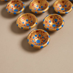Decorative handpainted clay diya (set of 10) 08