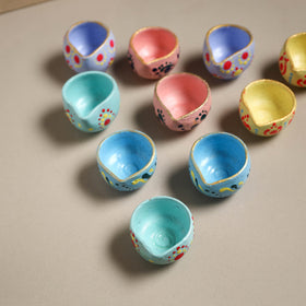 Decorative handpainted clay diya (set of 10) 26